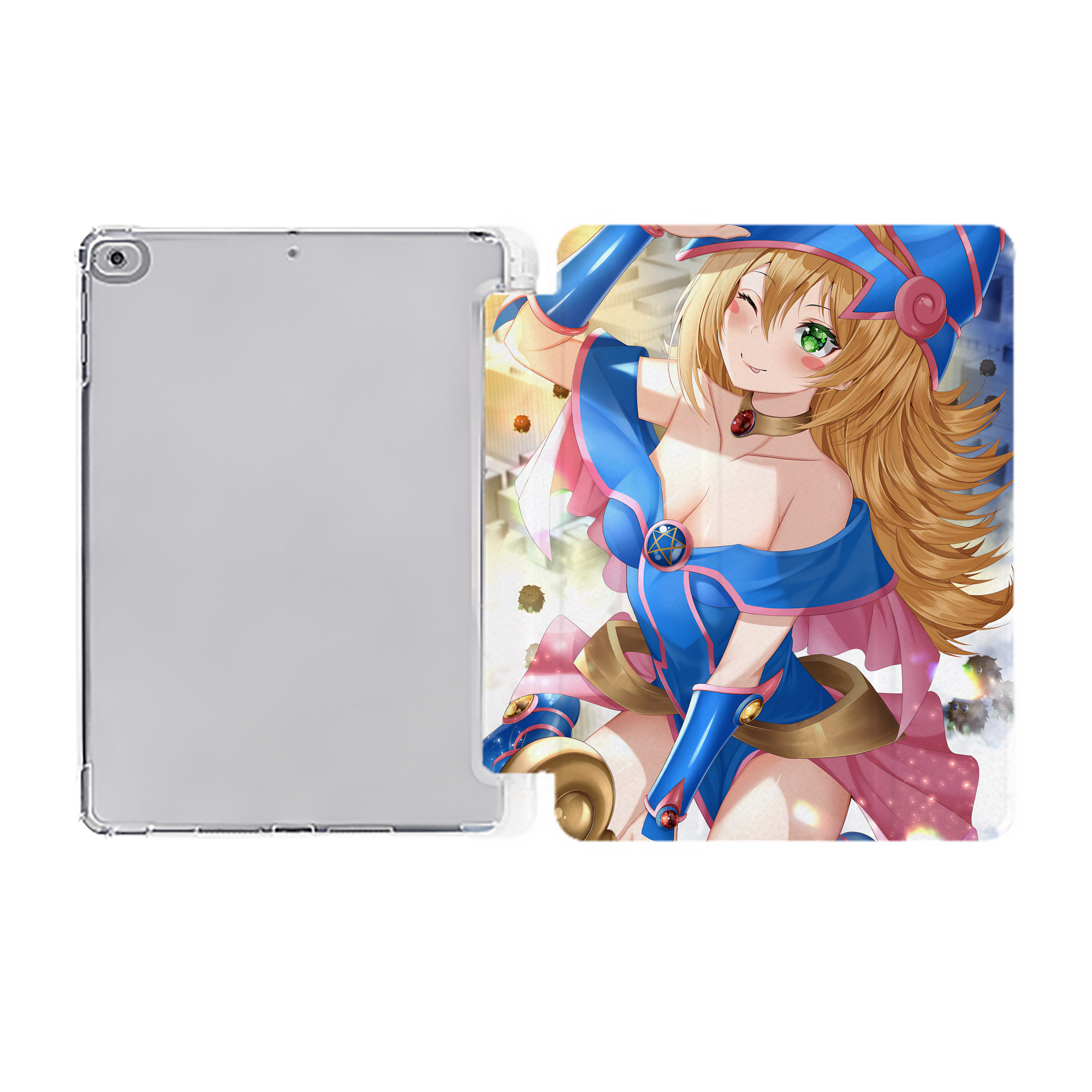 （画像用） 遊☆戯☆王 Yu-Gi-Oh! IPad ケース ペン収納付き 三つ折りスタンド PUレザー×シリコン 対応機種9.5/10.5/10.9インチ